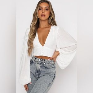 White Bell-sleeves Top
